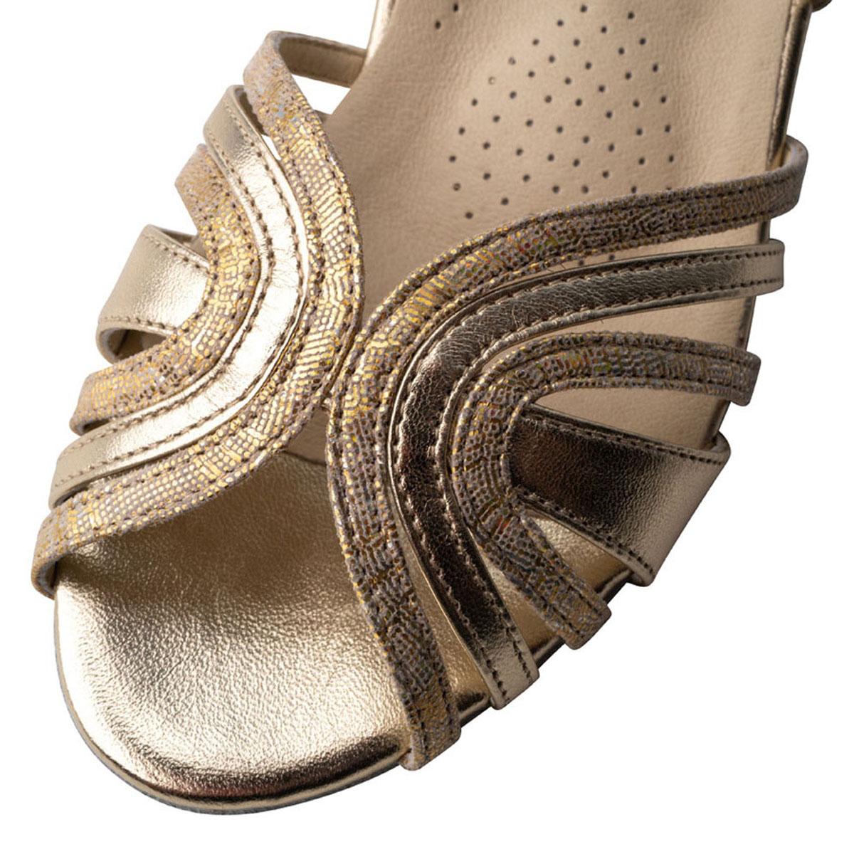 Werner Kern Damen Tanzschuhe Kim - Obermaterial: Leder Platin/Beige - Größe: EU 42