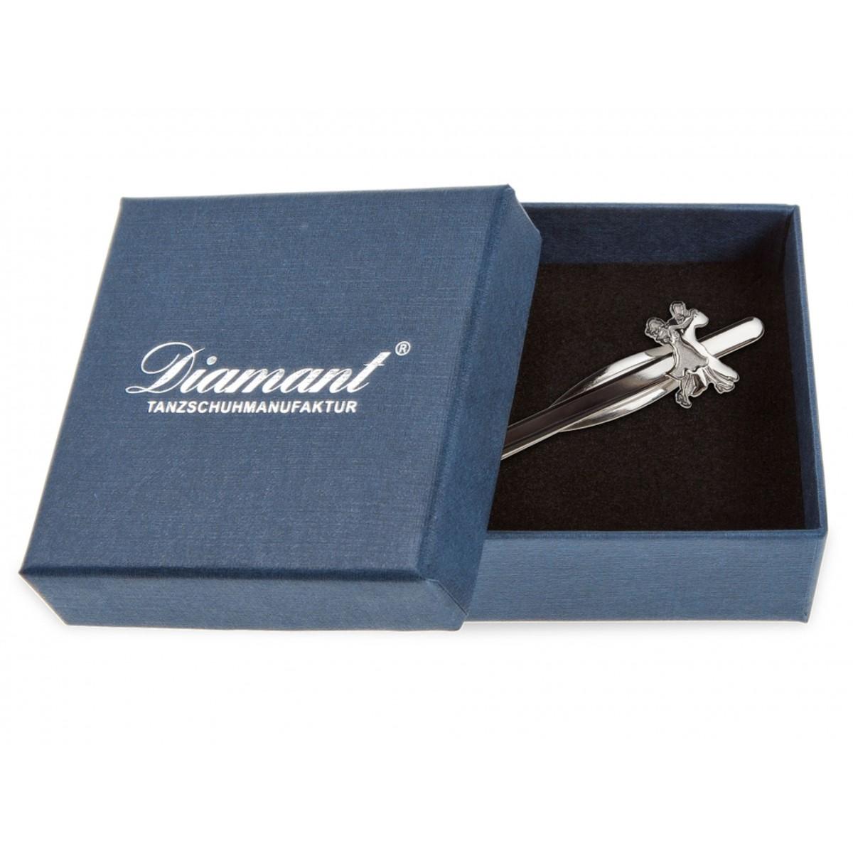 Diamant Krawattennadel mit Tanzpaar schmal - Farbe: Edelstahl