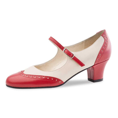Werner Kern Damen Tanzschuhe Emma 4,5 - Farbe: Rot/Creme - Größe: UK 1,5