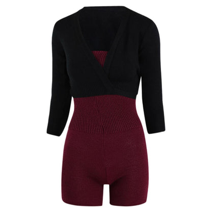 Intermezzo Damen Aufwärmanzug kurz 4587 Skinlegshort - Farbe: Burgund (028) - Größe: L