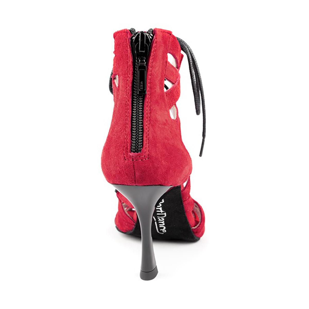 PortDance Damen Tanzschuhe PD804N - Farbe: Rot - Absatz: 7 cm Flare (klein) - Größe: EUR 41