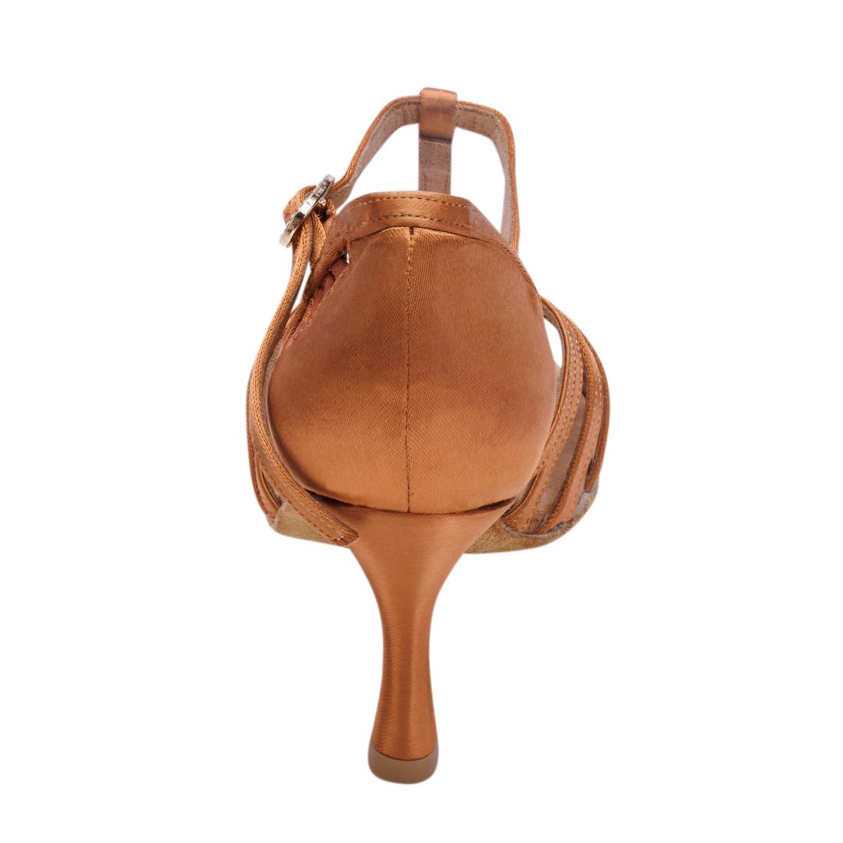 Rummos Damen Tanzschuhe Elite Karina 048 - Obermaterial: Satin - Farbe: Dark Tan - Weite: Normal - Absatz: 60R Flare - Größe: EUR 42