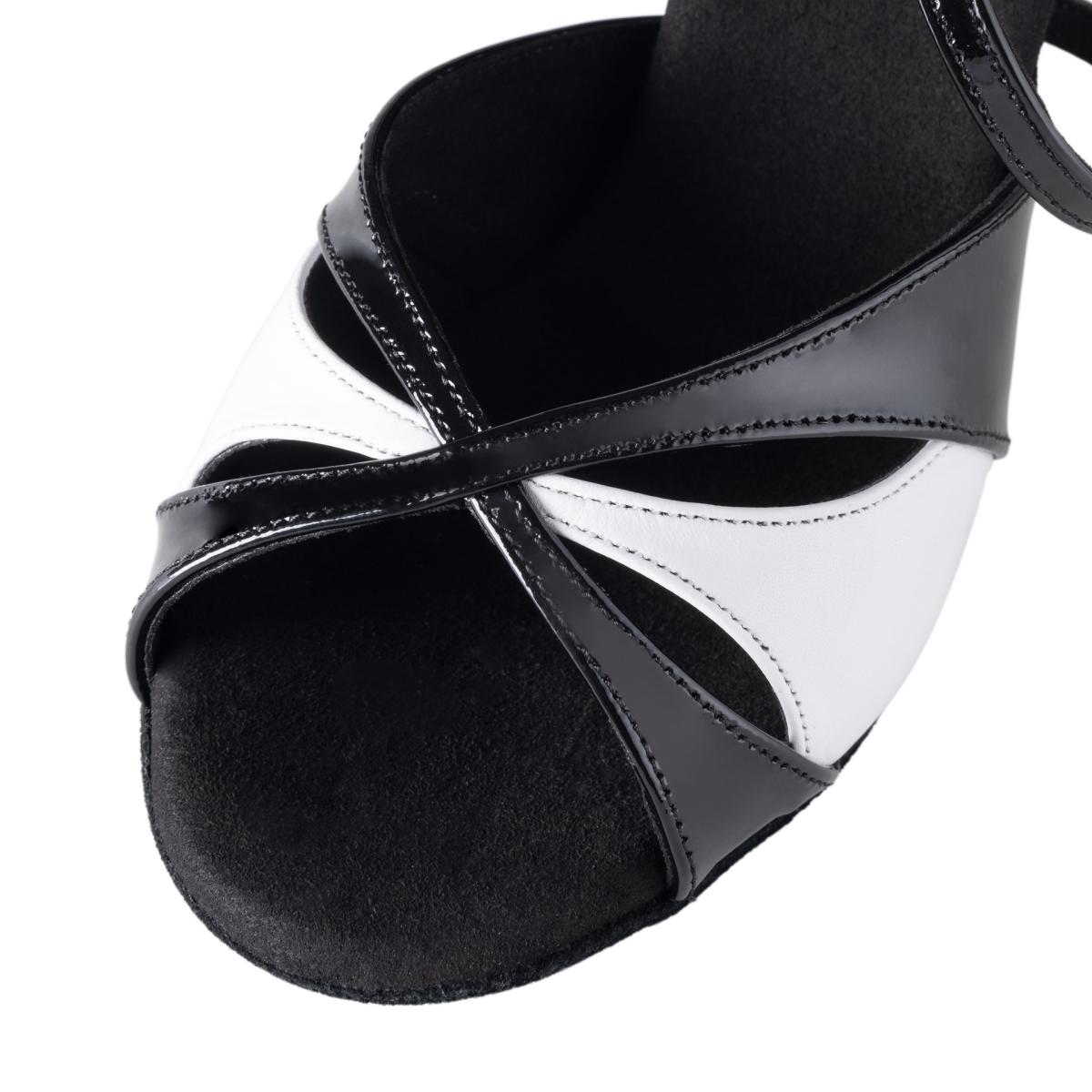 Rummos Damen Tanzschuhe Elite Paloma 035/004 - Material: Leder/Lackleder - Farbe: Schwarz/Weiß - Weite: Normal - Absatz: 70R Flare - Größe: EUR 33,5