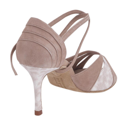 Rummos Damen Tanzschuhe Elite Paloma 027/093 - Obermaterial: Nubuck/Leder - Farbe: Hellbraun/Beige - Weite: Normal - Absatz: 80E Stiletto - Größe: EUR 41