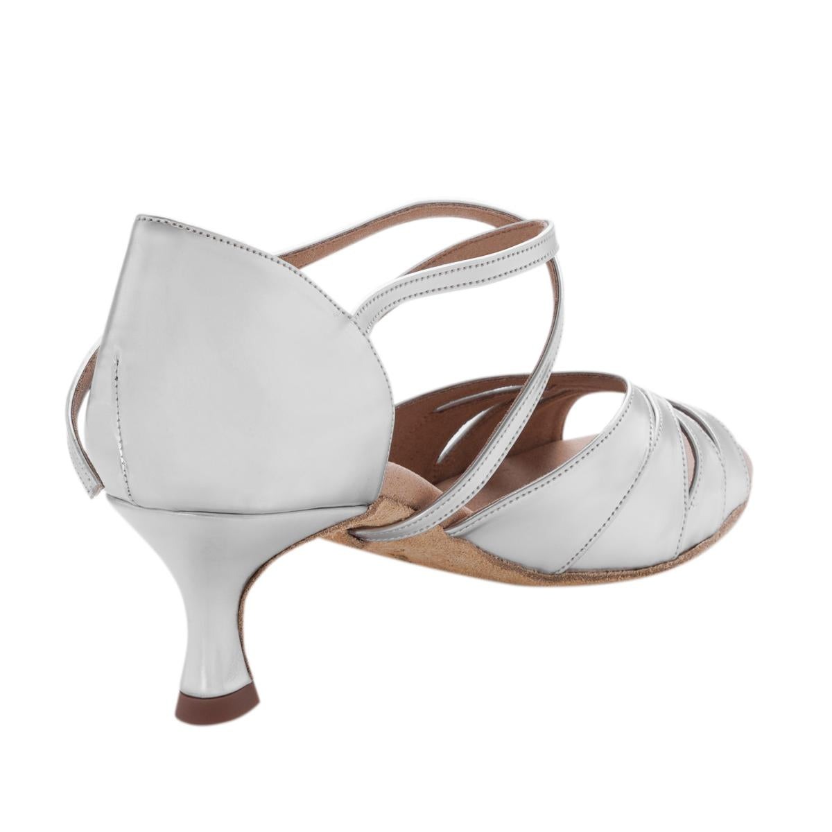 Rummos Damen Tanzschuhe R520 009 - Obermaterial: Leder - Farbe: Silber - Weite: Normal - Absatz: 50R Flare - Größe: EUR 41