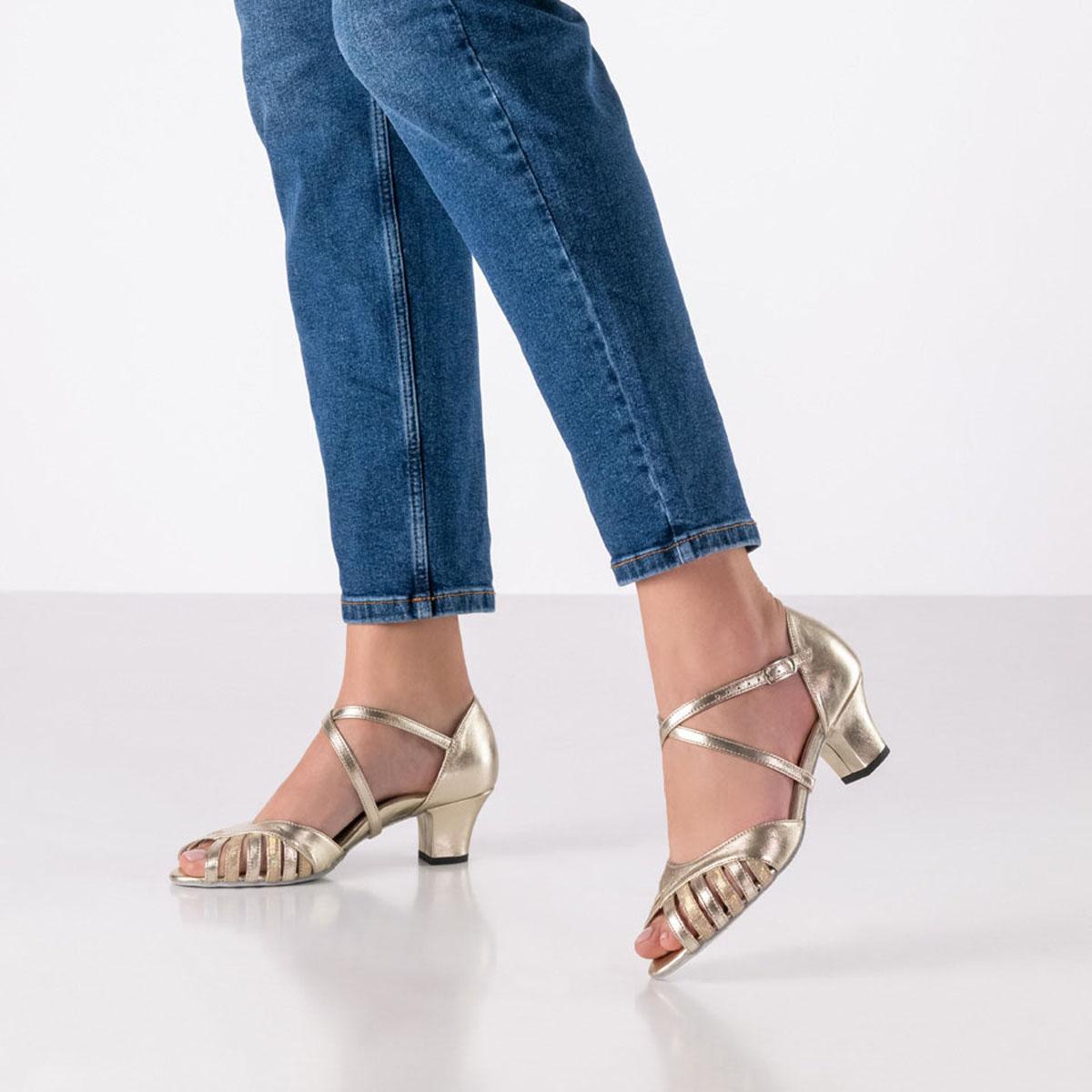 Werner Kern Damen Tanzschuhe Coleen - Obermaterial: Leder Platin/Beige - Größe: EU 40 2/3
