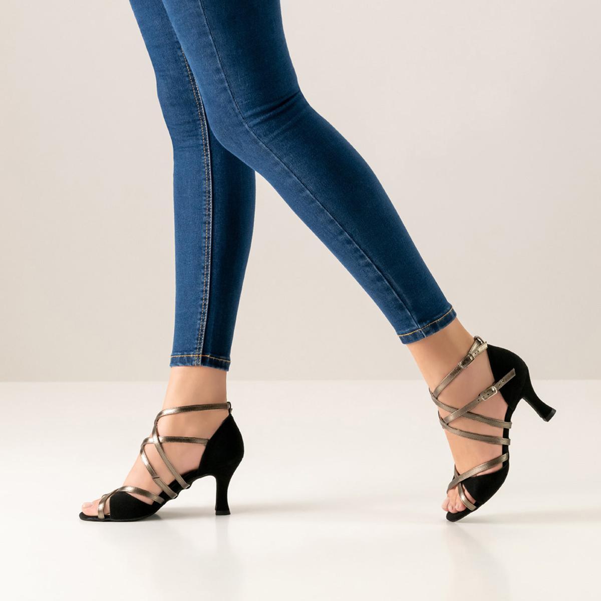 Werner Kern Damen Tanzschuhe Eva 6,5 - Farbe: Schwarz/Antik - Größe: UK 9