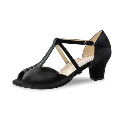 Werner Kern Damen Tanzschuhe Holly - Obermaterial: Veloursleder Schwarz - Größe: EU 34 2/3