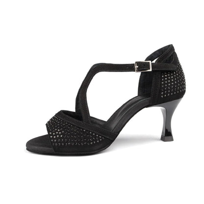 PortDance Damen Tanzschuhe PD507 - Material: Nubuck - Farbe: Schwarz - Größe: EUR 39