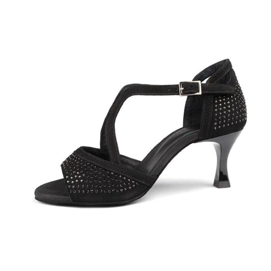 PortDance Damen Tanzschuhe PD507 - Material: Nubuck - Farbe: Schwarz - Größe: EUR 39