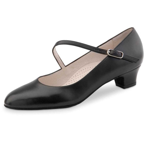 Werner Kern Mujeres Zapatos de Baile Cindy - Cuero Negro - 3,4 cm - Talla: UK 7