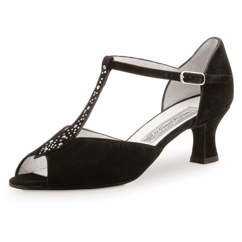 Werner Kern Femmes Chaussures de Danse Claudia - Suède Noir - 5,5 cm - Pointure: UK 6,5