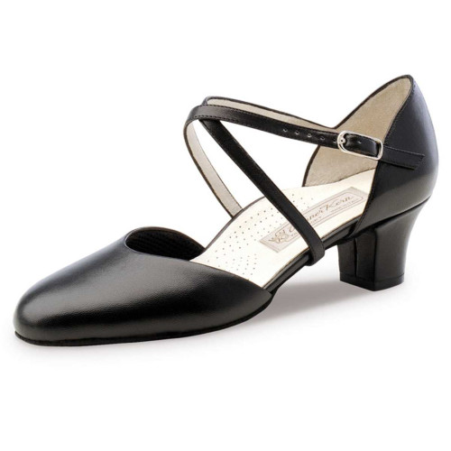 Werner Kern Mulheres Sapatos de Dança Debby - Pele Preto - 4,5 cm - Tamanho: UK 4,5