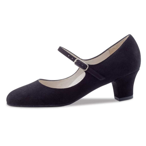 Werner Kern Dames Dansschoenen Ashley - Suede Zwart - 4,5 cm - Grootte: UK 5