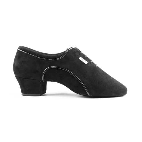 Portdance Herren Tanzschuhe PD011 - Nubuk Schwarz - 4 cm Latin - Größe: EUR 44