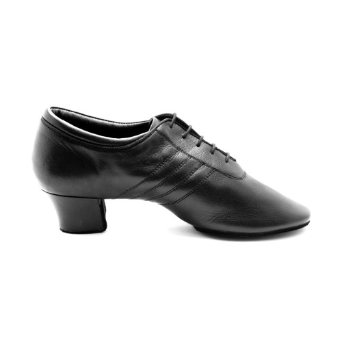 Portdance Heren Latin Dansschoenen PD008 - Leer Zwart - 4 cm Latin - Grootte: EUR 42