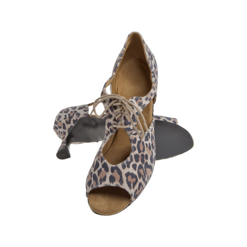 Diamant Mulheres Sapatos de dança 190-087-329-V - Camurça Leopardo - 6,5 cm