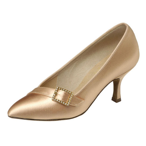 Supadance Damen Tanzschuhe 1023 - Flesh Satin - Regular - 2.5" Flare - Größe: UK 6,5