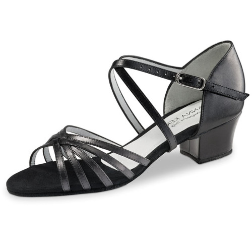 Anna Kern Damen Tanzschuhe 581-35 - Leder Schwarz - Größe: UK 3