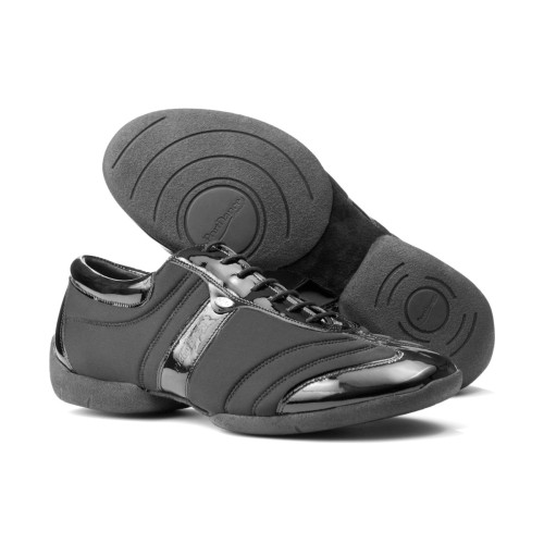 Portdance Herren Sneakers PD Pietro - Lycra/Lack Schwarz - Sneaker Sohle - Größe: EUR 43