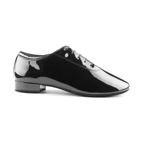 Portdance Herren Tanzschuhe PD020 Premium - Lack Schwarz - 2 cm