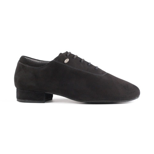 Portdance Herren Tanzschuhe PD020 Premium - Nubuck Schwarz - 2 cm