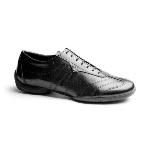 Portdance Men´s Sneakers PD Pietro Street - Black Leather - Sneaker Sole - Size: EUR 43