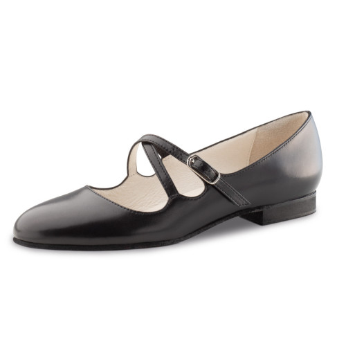 Werner Kern Mujeres Zapatos de Baile Mischa - Cuero Negro Micro-Heel  - Talla: UK 2,5