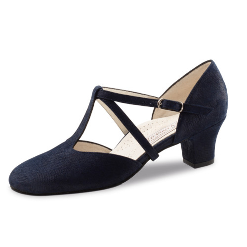 Werner Kern Femmes Chaussures de Danse Jessie - Suéde Bleu - 4,5 cm - Pointure: UK 5