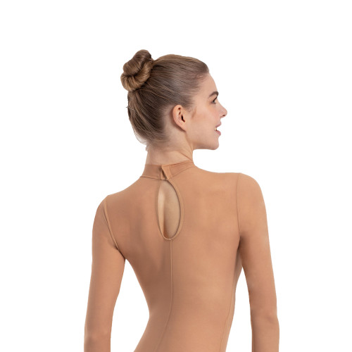 Intermezzo Ladies Ballet Body/Leotard with stand-up collar and sleeves long 3745 Bodytrans Ml - Light Brown (027) - Size: S