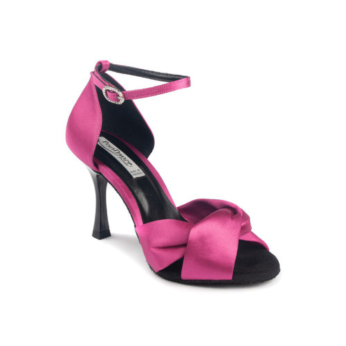 Portdance Dames Dansschoenen PD509 - Satijn Fuchsia - 7 cm Flare (klein) - Grootte: EUR 36