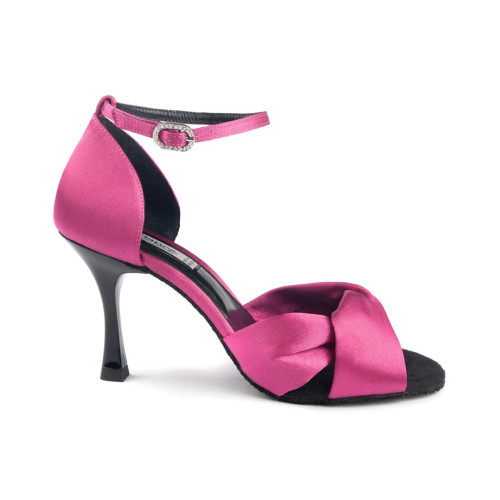 Portdance Dames Dansschoenen PD509 - Satijn Fuchsia - 7 cm Flare (klein) - Grootte: EUR 36