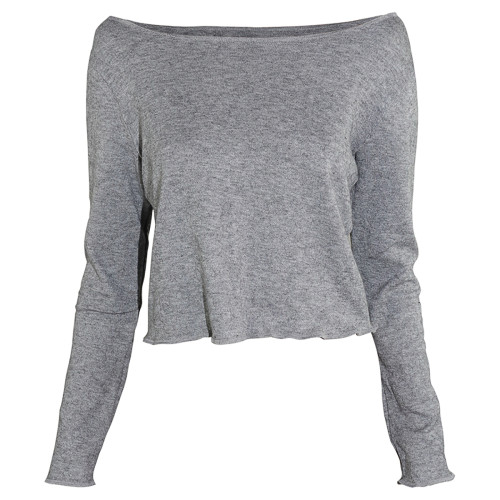 Intermezzo Ladies Ballet/Warm-Up Top long sleeves with round neck 6449 Topvisnac - Grey (033) - Size: M