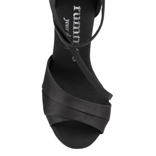 Rummos Mulheres Sapatos de Dança R304 - Cetim Preto - 7 cm