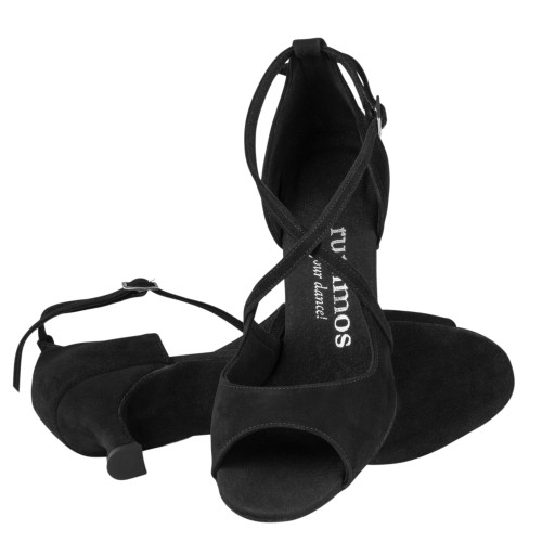 Rummos Mulheres Sapatos de Dança R545 - Nobuk Preto - 5 cm