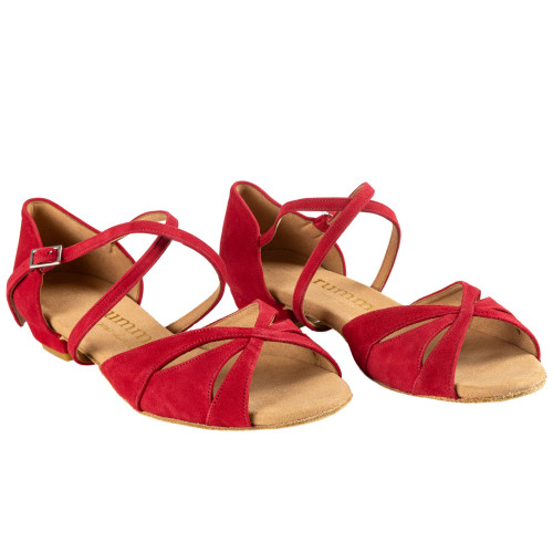 Rummos Damen Tanzschuhe Lola - Nubuck Rot - Normal - 20 Block - EUR 36