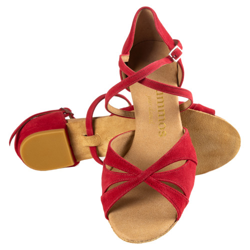 Rummos Damen Tanzschuhe Lola - Nubuck Rot - Normal - 20 Block - EUR 38