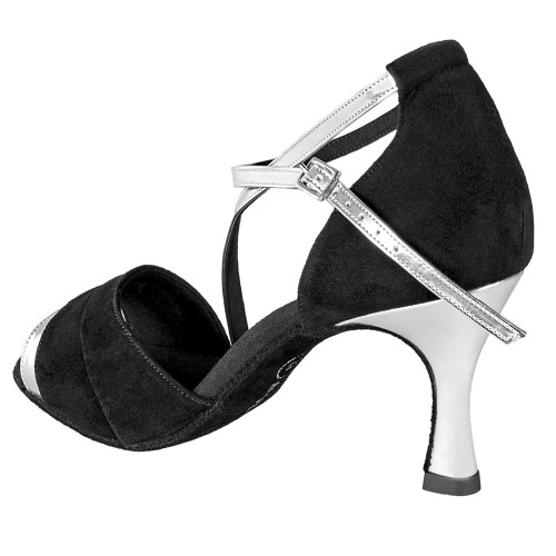 Rummos Women´s dance shoes R304 - Nubuck/Leather Black/Silver - 6 cm