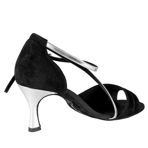 Rummos Mulheres Sapatos de Dança R304 - Nubuck/Cuoro Preto/Prata - 6 cm