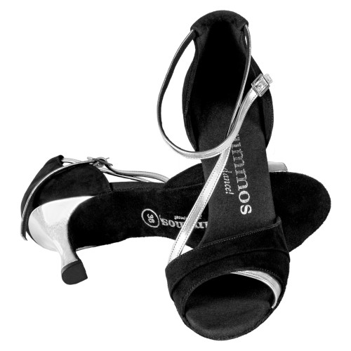 Rummos Women´s dance shoes R304 - Nubuck/Leather Black/Silver - 6 cm