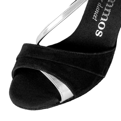 Rummos Women´s dance shoes R304 - Nubuck/Leather Black/Silver - 6 cm