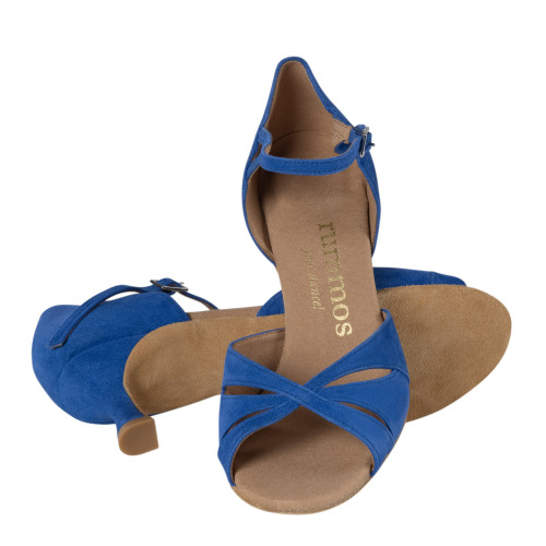 Rummos Mulheres Sapatos de Dança R385 - Nobuk Royal Azul - 5 cm