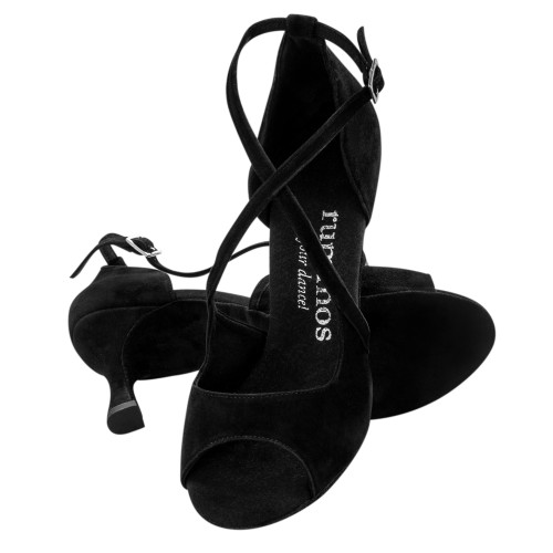 Rummos Mulheres Sapatos de Dança R545 - Nobuk Preto - 6 cm