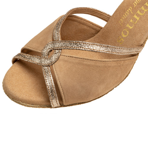 Rummos Damen Tanzschuhe R550 - Nubuck/Gold - 6 cm