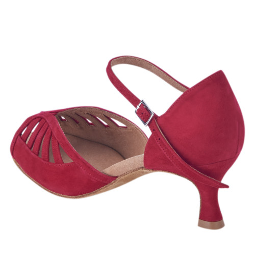 Rummos Damen Tanzschuhe Stella - Nubuck Rot - 5 cm