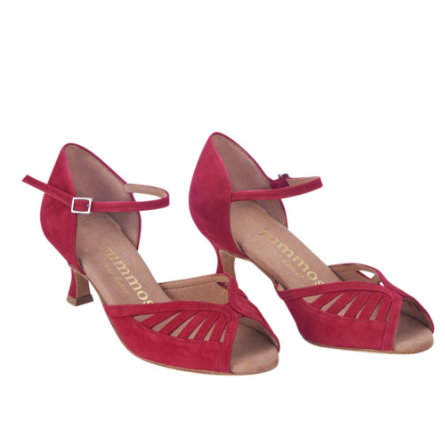 Rummos Damen Tanzschuhe Stella - Nubuck Rot - 5 cm