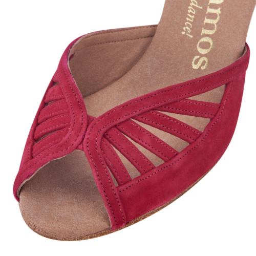 Rummos Mulheres Sapatos de Dança Stella - Nubuck Vermelha - 5 cm