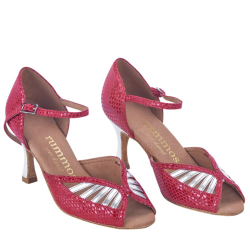 Rummos Women´s dance shoes Stella - Leather Red/Silver - 6 cm