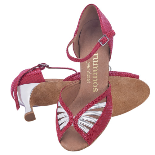 Rummos Women´s dance shoes Stella - Leather Red/Silver - 6 cm