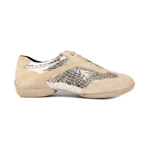 PortDance Dames Dance Sneakers PD08 - Zilver Craquele